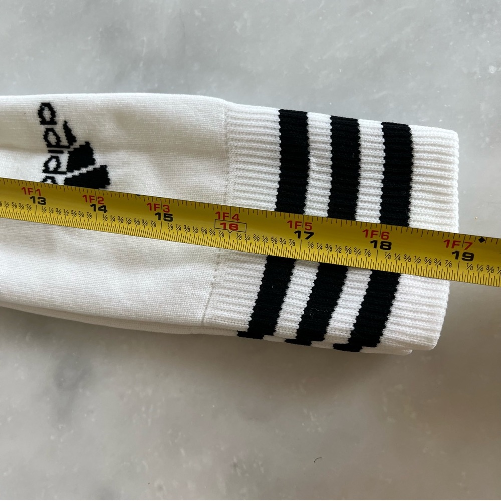 Adidas soccer socks. White/blacks Unisex. Small. Shoe size 3 - Picture 3 of 8